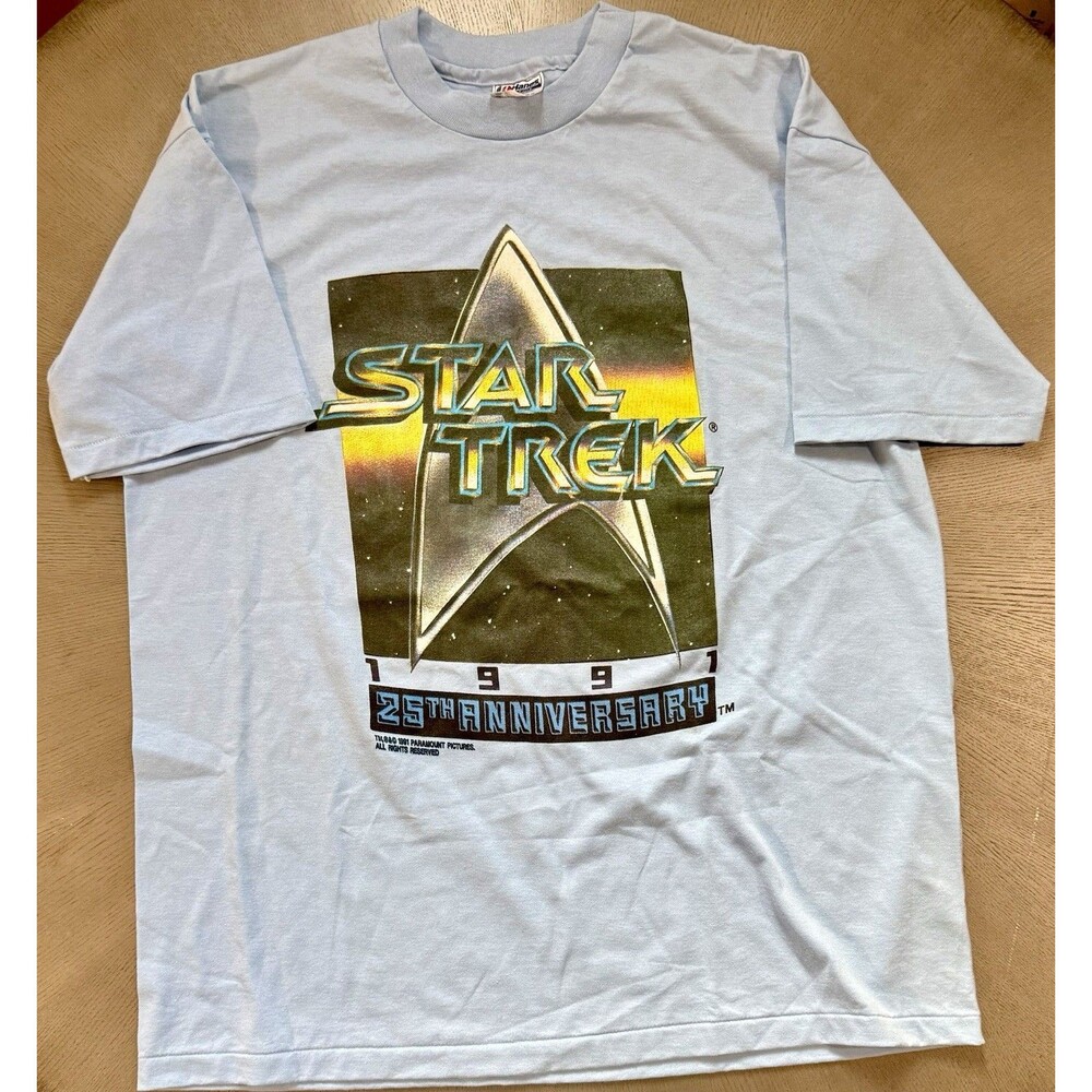VTG 1991 Star Trek 25th Anniversary Shirt XL Hanes Fifty-Fifty USA Single Stitch